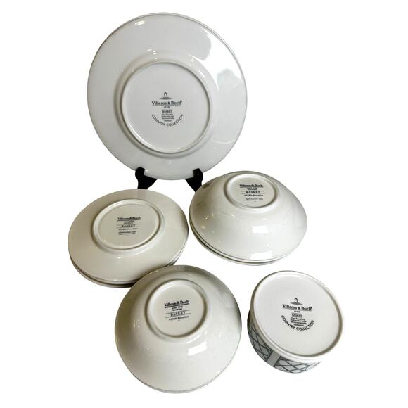 Villeroy & Boch 'Basket' anno 1785 Germany Vitro Porzellan-Lot of 12 Pieces - Picture 7 of 7